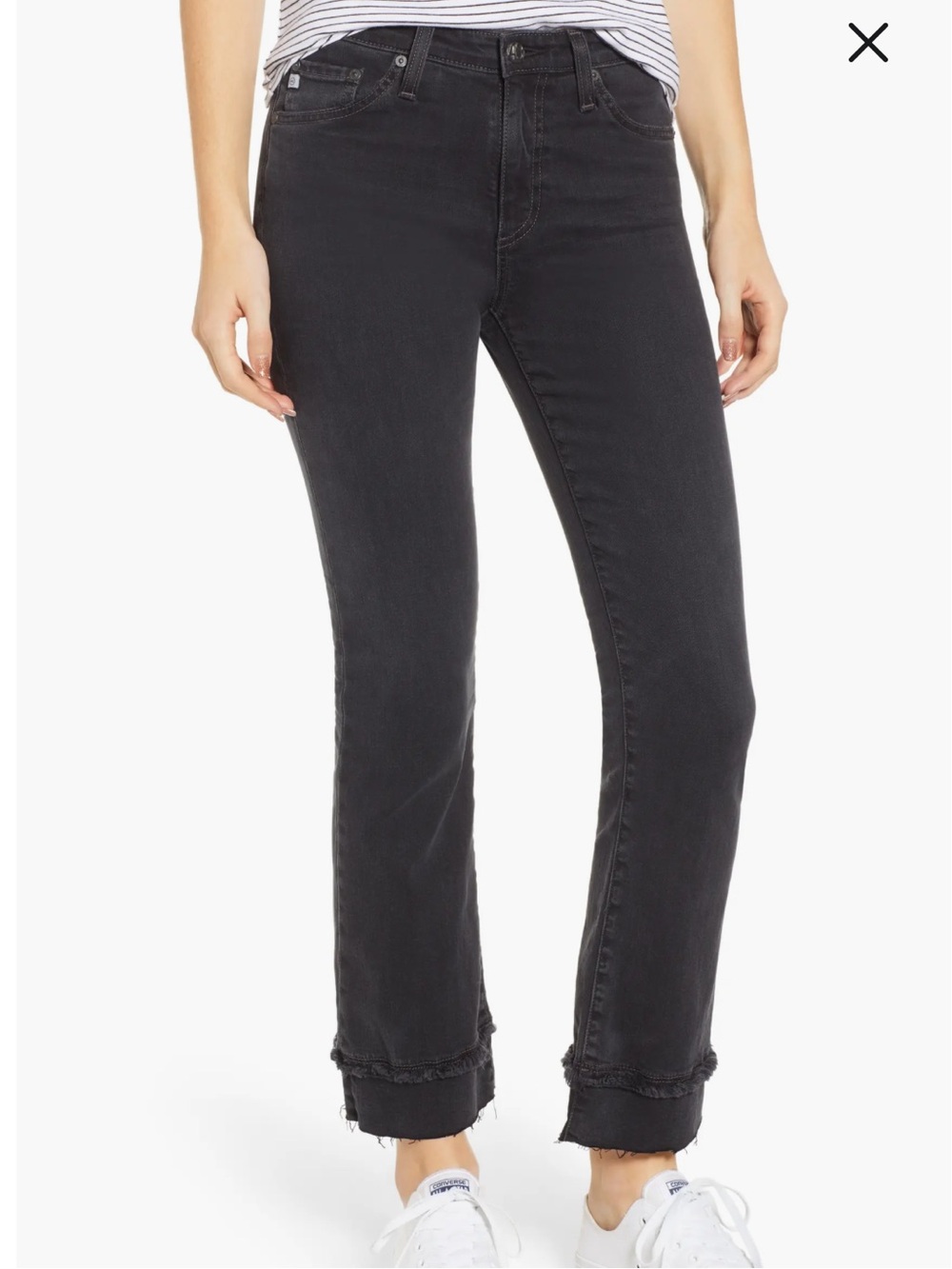 Ag Adriano goldschmied black Jodi crop high rise slim flare crop size 25